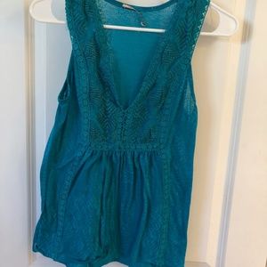 Anthropologie Language Turquoise Tank